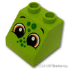 デュプロ スロープ 2 x 2 - ワニの目：[Lime / ライム]