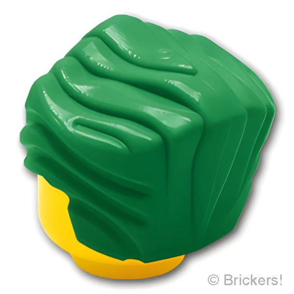 LEGOR パーツ 4551249/4655389 ミニフィグ ヘア - オールバック：[Green / グリーン] 64798-028 の商品ページ｜レゴRパーツ バラ売りのブリッカーズ