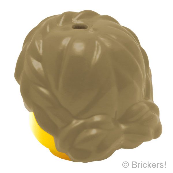 LEGO® パーツ 6138526/6258731/6493124 ミニフィグ ヘア - 編みこみシニヨン：[Dark Tan / ダークタン] 64807-138 