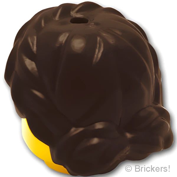 LEGOR パーツ 4632767/4647893 ミニフィグ ヘア - 編みこみシニヨン：[Dark Brown / ダークブラウン] 64807-308 の商品ページ｜レゴRパーツ バラ売りのブリッカーズ