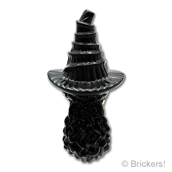 LEGOR パーツ 6508213 ミニドール ヘアセット - ウィッチハットにロングヘアー：[Black / ブラック] 6570-026 の商品ページ｜レゴRパーツ バラ売りのブリッカーズ