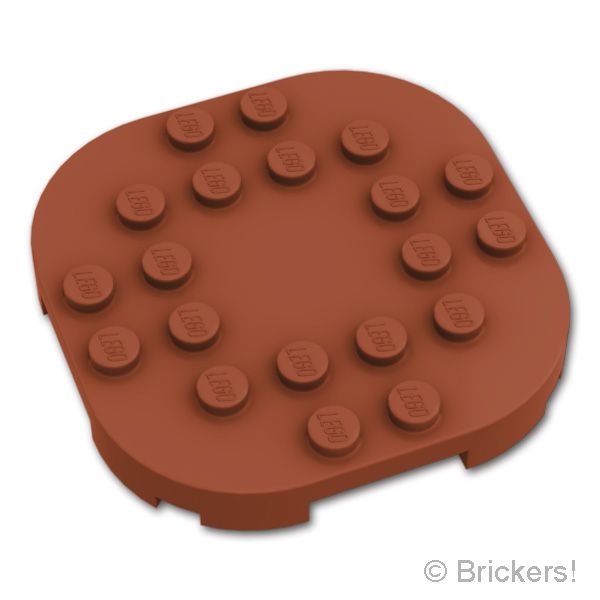 LEGO® パーツ 6301634/6561358 プレート 6 x 6 - ラウンドコーナー / 4足：[Reddish Brown / ブラウン] 66789-192 