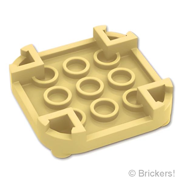 LEGOR パーツ 6477326 プレート 4 x 4 - ラウンド コーナー / 4足：[Tan / タン] 66792-005 の商品ページ｜レゴRパーツ バラ売りのブリッカーズ