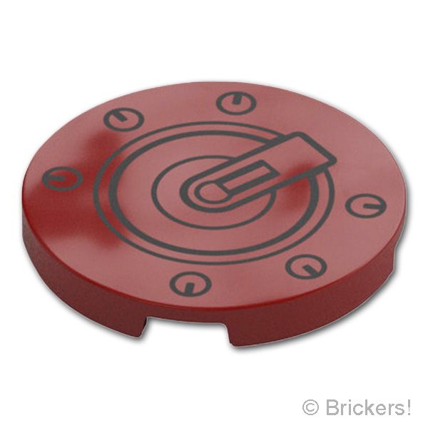 LEGO® パーツ 6586345 タイル ラウンド 3 x 3 - アイアンマン メカニカルジョイント：[Dark Red / ダークレッド] 67095pb122-154 