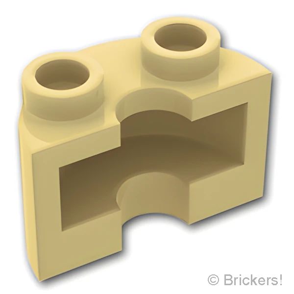 LEGOR パーツ 6351413 シリンダー ハーフ 1 x 2 x 1 - カットアウト：[Tan / タン] 68013-005 の商品ページ｜レゴRパーツ バラ売りのブリッカーズ