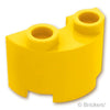 シリンダー ハーフ 1 x 2 x 1 - カットアウト：[Yellow / イエロー]