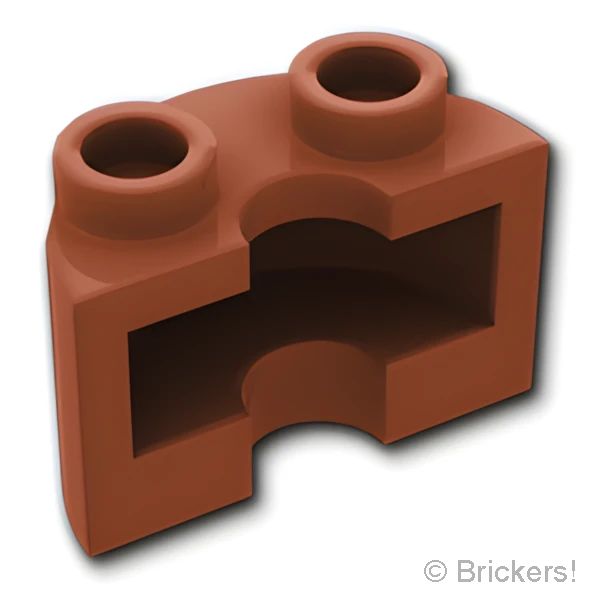 LEGOR パーツ 6478179 シリンダー ハーフ 1 x 2 x 1 - カットアウト：[Reddish Brown / ブラウン] 68013-192 の商品ページ｜レゴRパーツ バラ売りのブリッカーズ