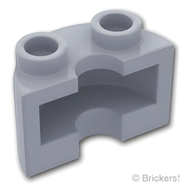 LEGOR パーツ 6311384 シリンダー ハーフ 1 x 2 x 1 - カットアウト：[Light Bluish Gray / グレー] 68013-194 の商品ページ｜レゴRパーツ バラ売りのブリッカーズ
