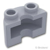 シリンダー ハーフ 1 x 2 x 1 - カットアウト：[Light Bluish Gray / グレー]