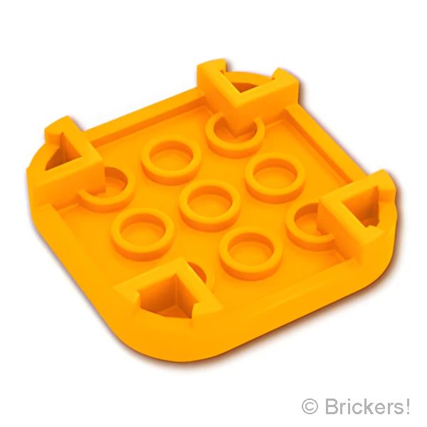 LEGOR パーツ 6316439 タイル 4 x 4 - 角丸 / 4足：[Bt,Lt Orange / ブライトライトオレンジ] 68869-191 の商品ページ｜レゴRパーツ バラ売りのブリッカーズ