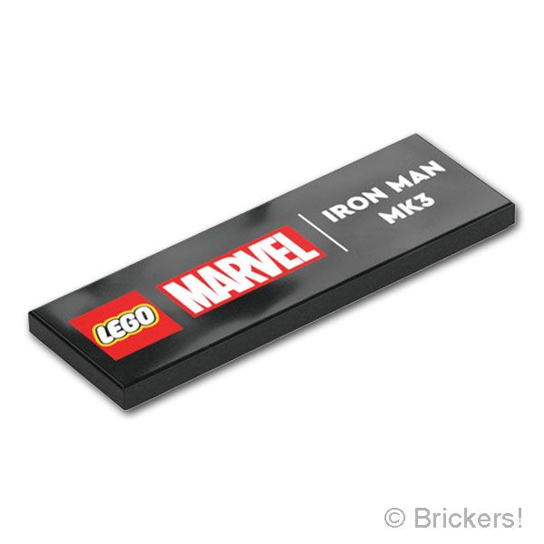 LEGO® パーツ 6586342 タイル 2 x 6 - MARVEL / アイアンマンMk3：[Black / ブラック] 69729pb220-026 