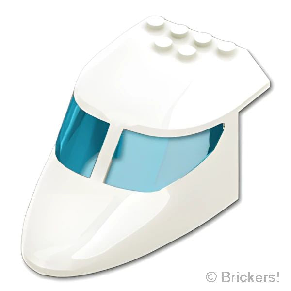 LEGOR パーツ 6524516/6587101 航空機 コクピット部 - トランスライトブルーガラス付：[White / ホワイト] 69953pb02-001 の商品ページ｜レゴRパーツ バラ売りのブリッカーズ