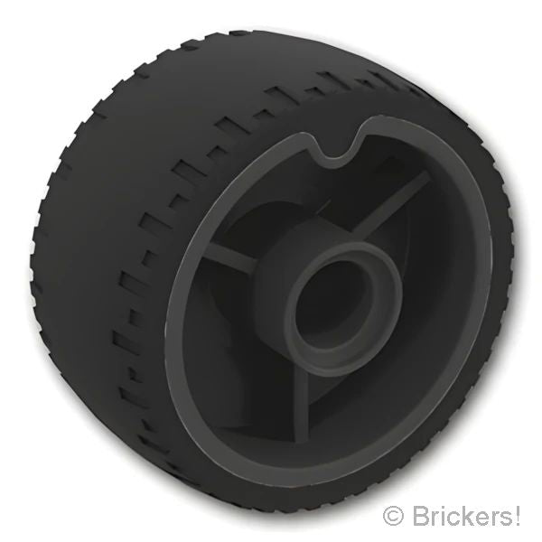 LEGOR パーツ 6336858 ホイール 24mmx 12mm - タイヤ一体成型 / ピンホール：[Black / ブラック] 72206pb01-026 の商品ページ｜レゴRパーツ バラ売りのブリッカーズ