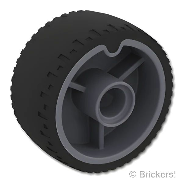 LEGOR パーツ 6496807 ホイール 24mmx 12mm - タイヤ一体成型 / ピンホール：[Dark Bluish Gray / ダークグレー] 72206pb01-199 の商品ページ｜レゴRパーツ バラ売りのブリッカーズ