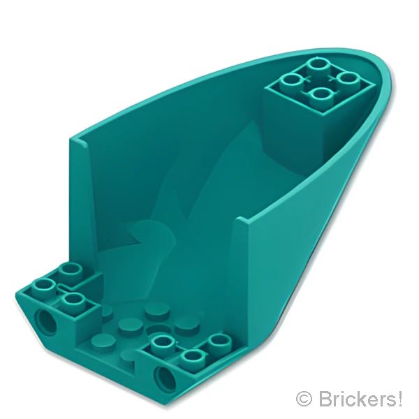 LEGOR パーツ 6531999 航空機胴体 後部 6 x 10 - 湾曲底部：[Dark Turquoise / ダークターコイズ] 7245-107 の商品ページ｜レゴRパーツ バラ売りのブリッカーズ