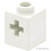 テクニック ブロック 1 x 1 - 軸穴：[White / ホワイト]
