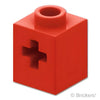 テクニック ブロック 1 x 1 - 軸穴：[Red / レッド]