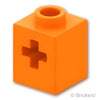 テクニック ブロック 1 x 1 - 軸穴：[Orange / オレンジ]