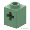 テクニック ブロック 1 x 1 - 軸穴：[Sand Green / サンドグリーン]