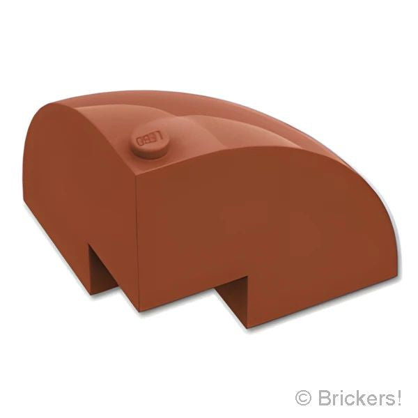 LEGOR パーツ 6455102/6583357 ブロック ラウンド コーナー 5 x 5 x 3 1/3 - ドームトップ：[Reddish Brown / ブラウン] 76776-192 の商品ページ｜レゴRパーツ バラ売りのブリッカーズ