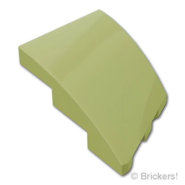 LEGOR パーツ - カーブ ウェッジ 3 x 2 - 左：[Olive Green / オリーブグリーン] 80177-155 の商品ページ｜レゴRパーツ バラ売りのブリッカーズ