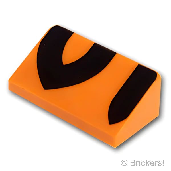 LEGOR パーツ 6366029 スロープ 30°1 x 2 x 2/3 -トラのしま模様：[Orange / オレンジ] 85984pb340-106 の商品ページ｜レゴRパーツ バラ売りのブリッカーズ