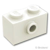 ブロック 1 x 2 - 1面スタッド：[White / ホワイト]
