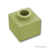 ブロック 1 x 1 x 2/3 - オープンスタッド：[Olive Green / オリーブグリーン]