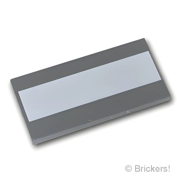LEGOR パーツ - タイル 2 x 4 - 白線：[Dark Bluish Gray / ダークグレー] 87079pb821-199 の商品ページ｜レゴRパーツ バラ売りのブリッカーズ