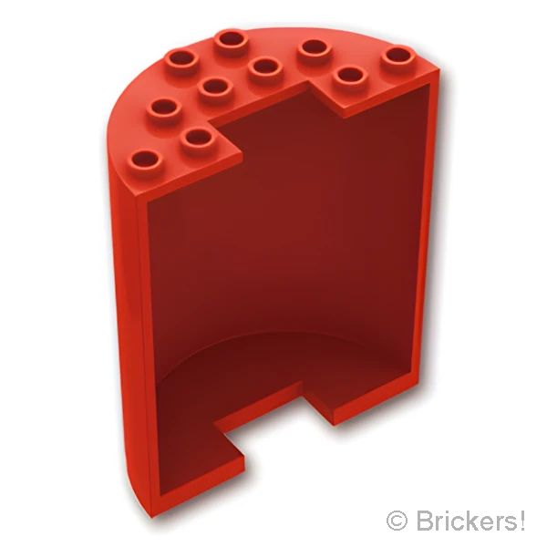 LEGOR パーツ 6345325 シリンダー ハーフ 3 x 6 x 6 - カットアウト：[Red / レッド] 87926-021 の商品ページ｜レゴRパーツ バラ売りのブリッカーズ