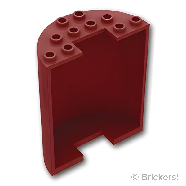 LEGOR パーツ 6038209/6291067 シリンダー ハーフ 3 x 6 x 6 - カットアウト：[Dark Red / ダークレッド] 87926-154 の商品ページ｜レゴRパーツ バラ売りのブリッカーズ