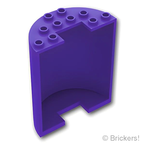 LEGOR パーツ 4566270 シリンダー ハーフ 3 x 6 x 6 - カットアウト：[Dark Purple / ダークパープル] 87926-268 の商品ページ｜レゴRパーツ バラ売りのブリッカーズ