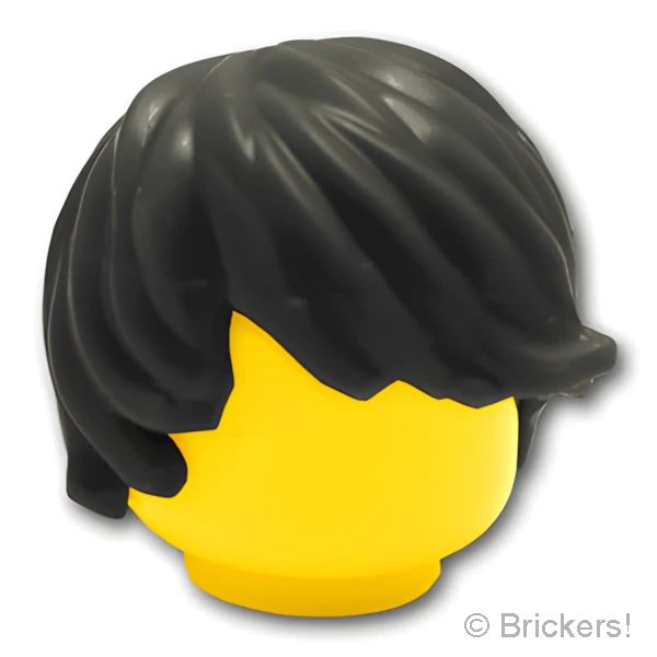 LEGOR パーツ 4569106/6079894/6233020 ミニフィグ ヘア - ナチュラルヘア：[Black / ブラック] 87991-026 の商品ページ｜レゴRパーツ バラ売りのブリッカーズ