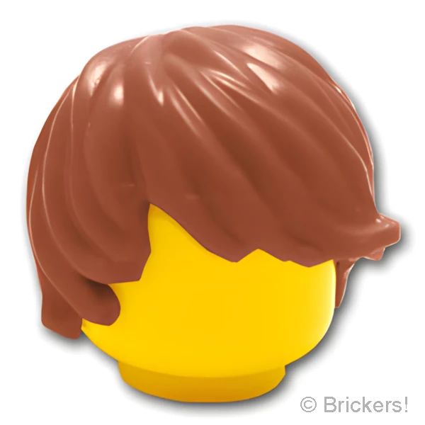 LEGOR パーツ 4585862/6491486 ミニフィグ ヘア - ナチュラルヘア：[Reddish Brown / ブラウン] 87991-192 の商品ページ｜レゴRパーツ バラ売りのブリッカーズ