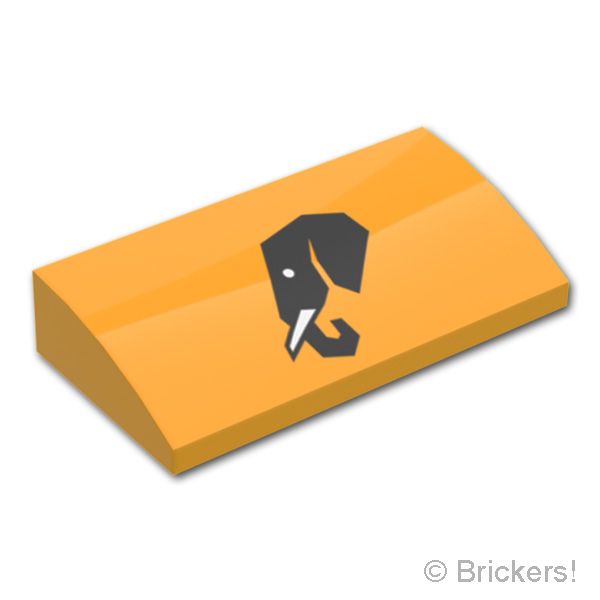 LEGO® パーツ 6520697 スロープ カーブ 2 x 4 x 2/3 - 像のピクトグラム：[Bt,Lt Orange / ブライトライトオレンジ] 88930pb187-191 