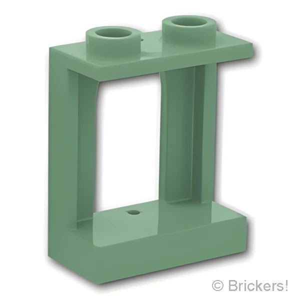 LEGOR パーツ 6013299 ウィンドウ 1 x 2 x 2 - キャッスル：[Sand Green / サンドグリーン] 90195-151 の商品ページ｜レゴRパーツ バラ売りのブリッカーズ