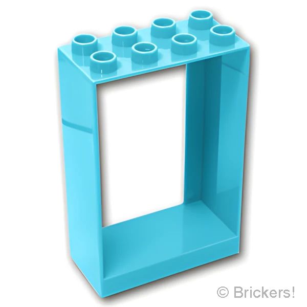 LEGOR パーツ 6172356 デュプロ ドア フレーム 2 x 4 x 5：[Md,Azure / ミディアムアズール] 92094-156 の商品ページ｜レゴRパーツ バラ売りのブリッカーズ