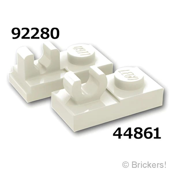 LEGO® パーツ 4598527 プレート 1 x 2 - 割れクリップ：[White / ホワイト] 92280-001 の商品ページ｜レゴRパーツ バラ売りのブリッカーズ