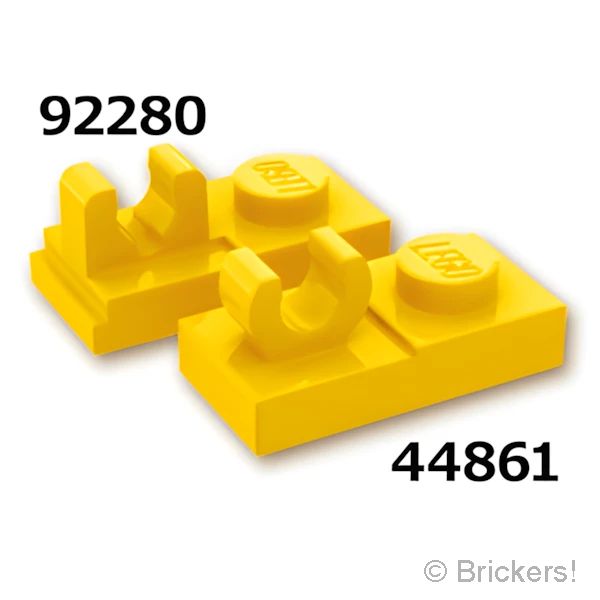 LEGO® パーツ 6171814 プレート 1 x 2 - 割れクリップ：[Yellow / イエロー] 92280-024 の商品ページ｜レゴRパーツ バラ売りのブリッカーズ