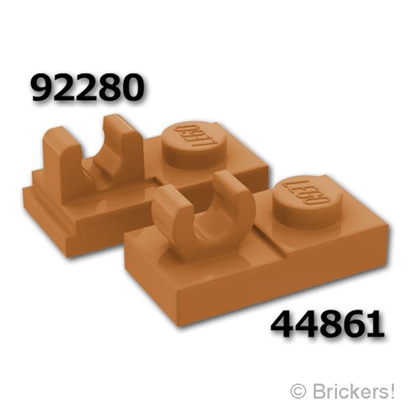 LEGO® パーツ 6295466 プレート 1 x 2 - 割れクリップ：[Md,Nougat / ミディアムヌガー] 92280-137 