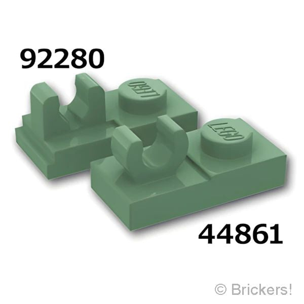 LEGO® パーツ 4625236 プレート 1 x 2 - 割れクリップ：[Sand Green / サンドグリーン] 92280-151 の商品ページ｜レゴRパーツ バラ売りのブリッカーズ