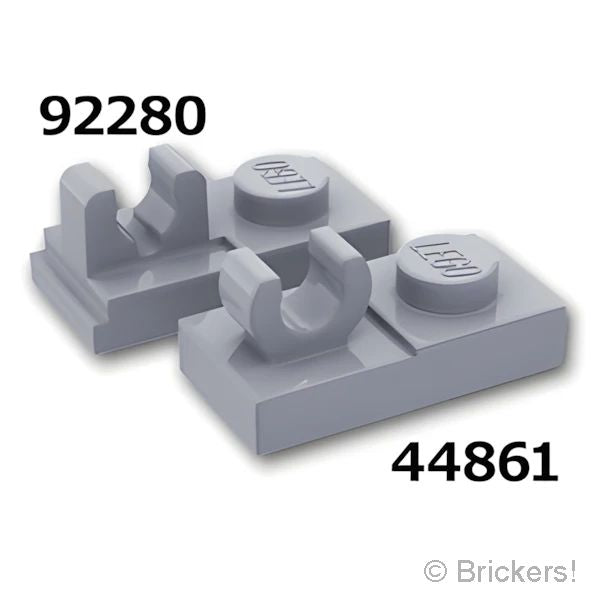 LEGO® パーツ 4598526 プレート 1 x 2 - 割れクリップ：[Light Bluish Gray / グレー] 92280-194 の商品ページ｜レゴRパーツ バラ売りのブリッカーズ