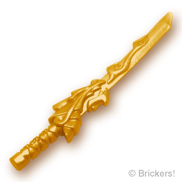 LEGO® パーツ 4626501/6096099/6587954 剣 - ドラゴンヘッド：[Pearl Gold / パールゴールド] 93055-297 