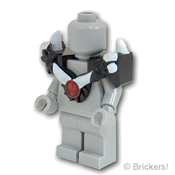 LEGOR パーツ 4626659/6020680 ミニフィグ アーマー - レッドスカル：[Black / ブラック] 93057pb02-026 の商品ページ｜レゴRパーツ バラ売りのブリッカーズ