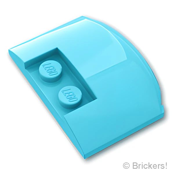 LEGOR パーツ 6122500/6319337 ウェッジ トリプル カーブ 3 x 4 x 2/3：[Md,Azure / ミディアムアズール] 93604-156 の商品ページ｜レゴRパーツ バラ売りのブリッカーズ