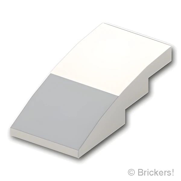 LEGOR パーツ 6296881 カーブ スロープ 4 x 2 - グレーの四角パターン：[White / ホワイト] 93606pb111-001 の商品ページ｜レゴRパーツ バラ売りのブリッカーズ