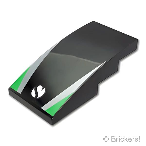 LEGOR レゴ パーツ 6538790 カーブ スロープ 4 x 2 -?ザウバー F1ロゴ：[Black / ブラック] 93606pb211-026 