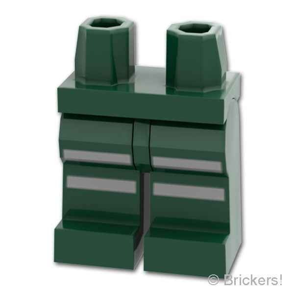 LEGO® パーツ 6579972 ミニフィグ レッグ - シルバーリフレクティブストライプ：[Dark Green / ダークグリーン] 970c00pb1863-141 