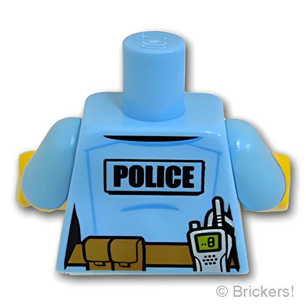 LEGOR パーツ 6176658 トルソー - ダークタンベルトと無線の女性警官：[Bt,Lt Blue / ブライトライトブルー] 973pb2663c01-212 の商品ページ｜レゴRパーツ バラ売りのブリッカーズ