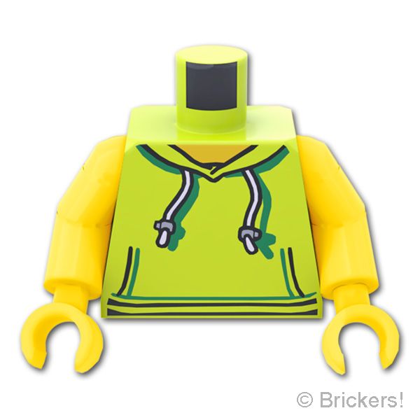 LEGO® パーツ 6192789 トルソー - ノースリーブのライムパーカー：[Lime / ライム] 973pb2735c01-119 